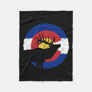 Colorado Elk Hunting T Shirt Co Statlig flagga Hun Fleecefilt