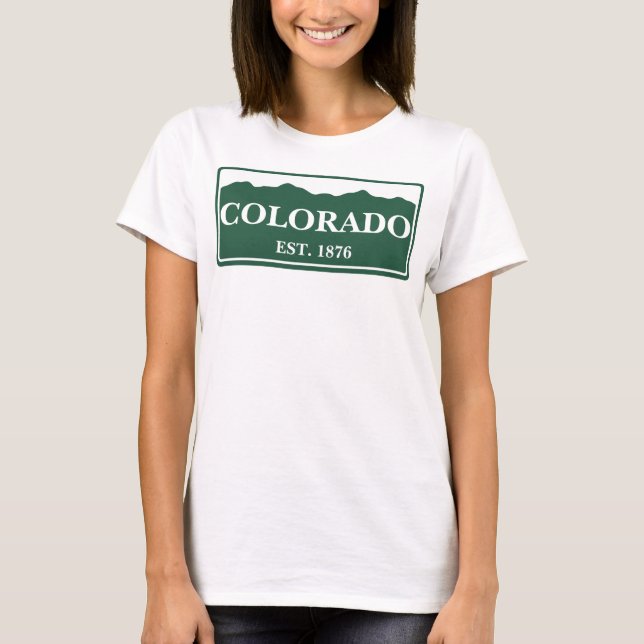 COLORADO - EST. 1876 License Plate T Shirt (Framsida)