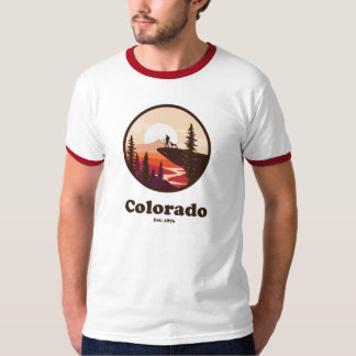 Colorado EST 1876 Ringer T-Shirt i röd färg