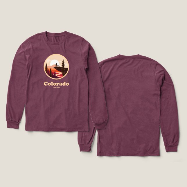 Colorado Est 1876 Tri-Blend Long Sleeve T-Shirt (Design framsida och baksida)