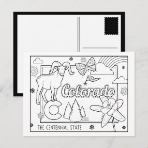 colorado färga mig collage vykort