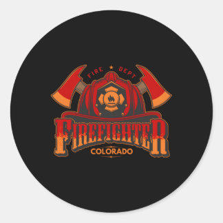 Colorado Firefighter for Fire eller Helmet Runt Klistermärke