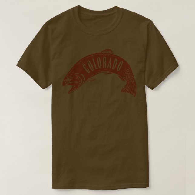 Colorado Fish Wordmark Brown T Shirt (Design framsida)