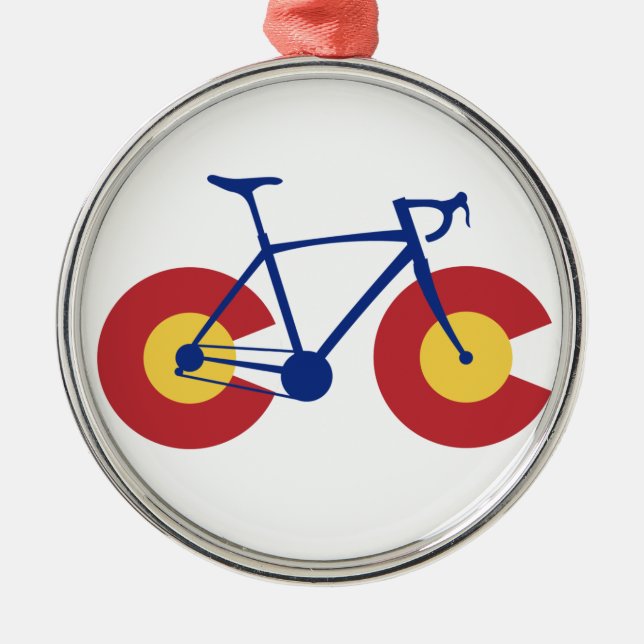 Colorado Flag Cykel Julgransprydnad Metall (Framsidan)
