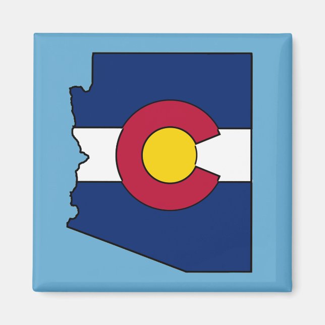 Colorado flagga Arizona dispositionsruta, kvadratm Magnet (Framsidan)