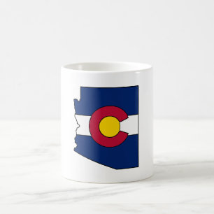 Colorado flagga Arizona kontur kaffe mugg kopp