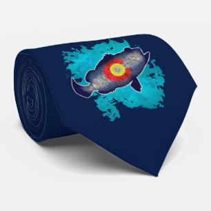 Colorado flagga bass fish necktie slips