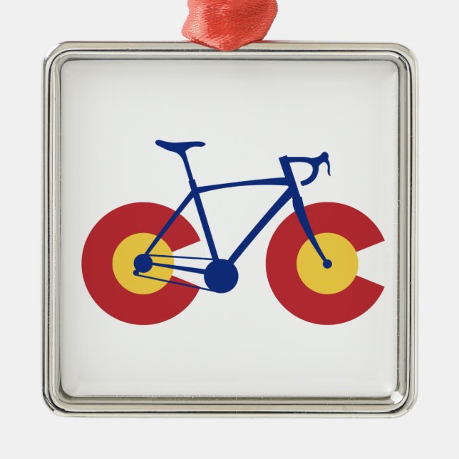Colorado Flagga Bicycle Julgransprydnad Metall (Framsidan)