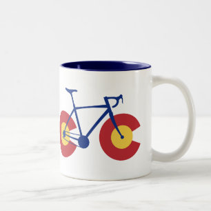 Colorado Flagga Bicycle Två-Tonad Mugg