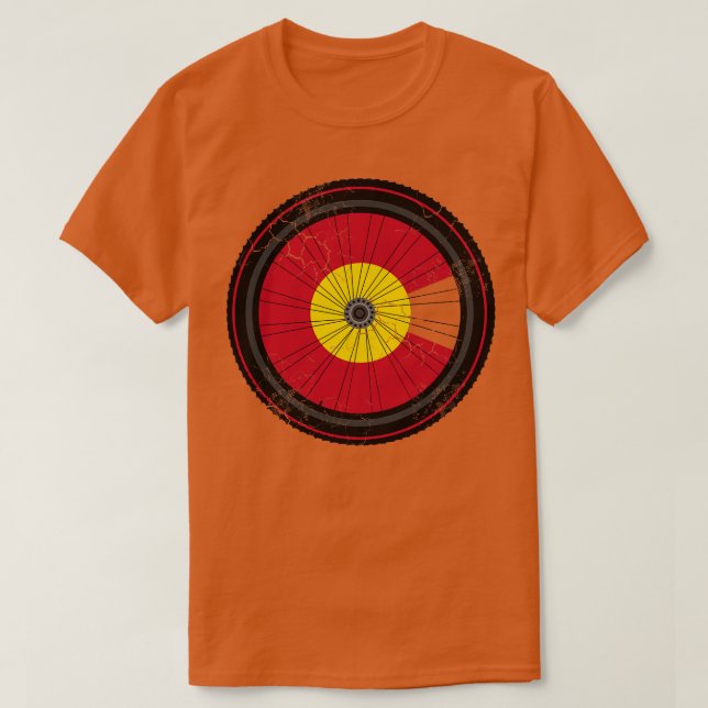 Colorado Flagga Bike Wheel T Shirt (Design framsida)
