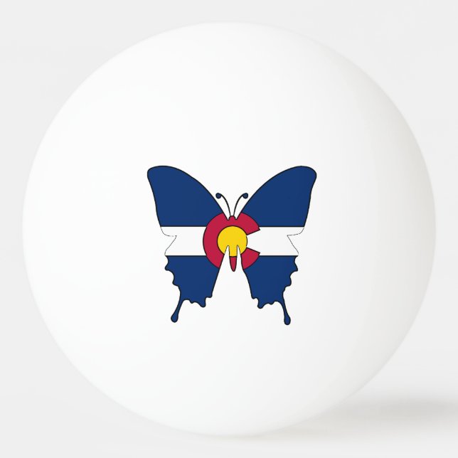 Colorado flagga butterfly ping pong boll (Framsidan)