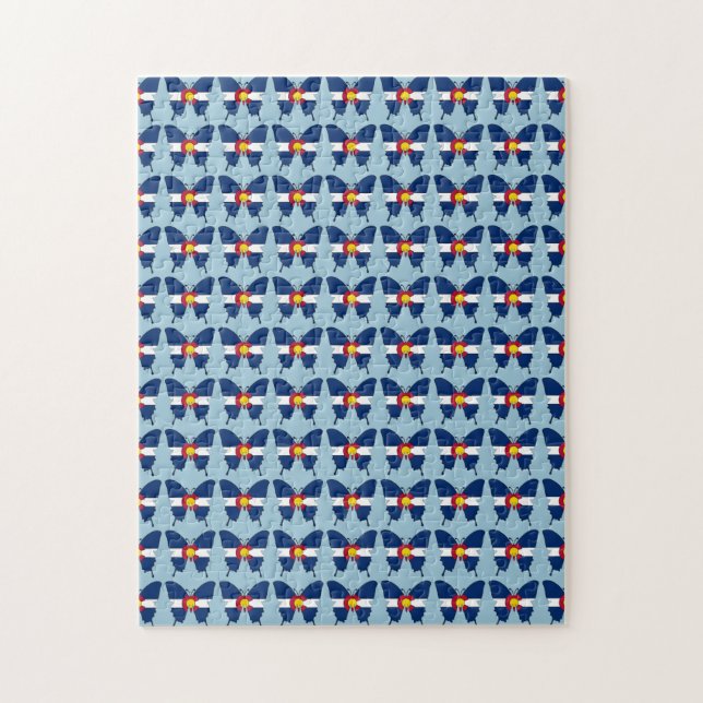 Colorado flagga butterfly puzzle pussel (Vertikal)