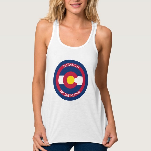 Colorado Flagga Centennials Personlig Linne Med Racerback (Framsida)