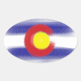 Colorado flagga chalk-klistermärken ovalt klistermärke