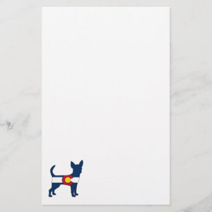 Colorado flagga chihuahua hund brevpapper