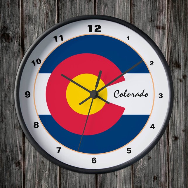 Colorado Flagga & Colorado mode /design USA Rund Klocka (Skapare uppladdad)