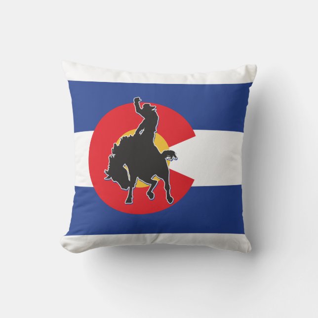 Colorado Flagga Cowboy Kudde (Framsida)
