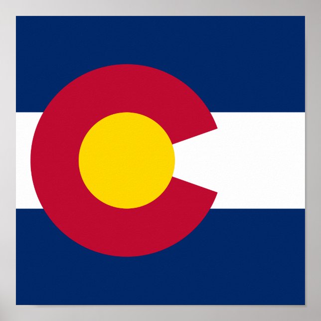 Colorado Flagga, den centraliserade staten Poster (Framsidan)