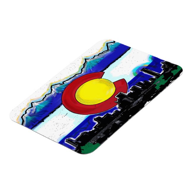 Colorado flagga denver konsthistoriska magnet (Vänstra Sidan)