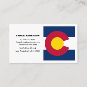 Colorado Flagga Elegant Affärskort / USA Visitkort