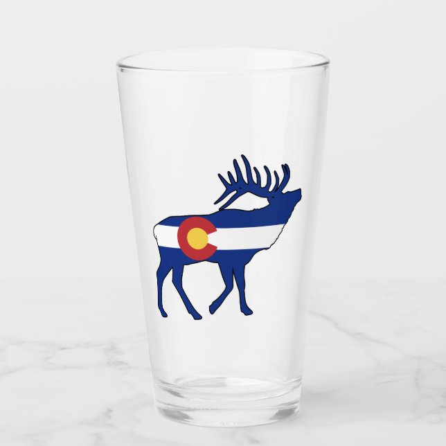 Colorado Flagga Elk Glaskopp (Framsida)