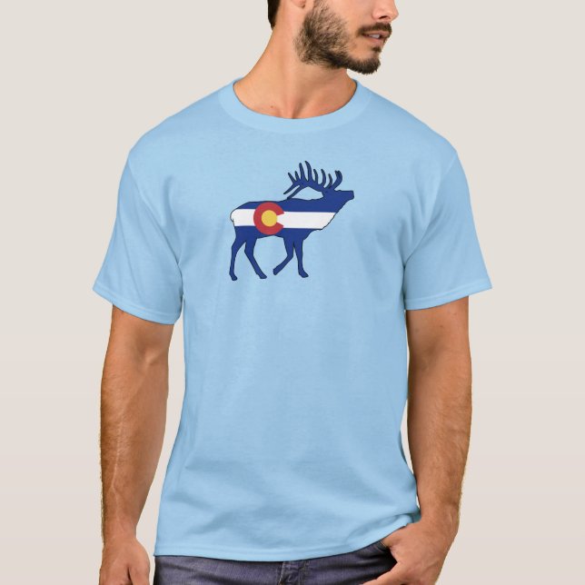 Colorado Flagga Elk T Shirt (Framsida)