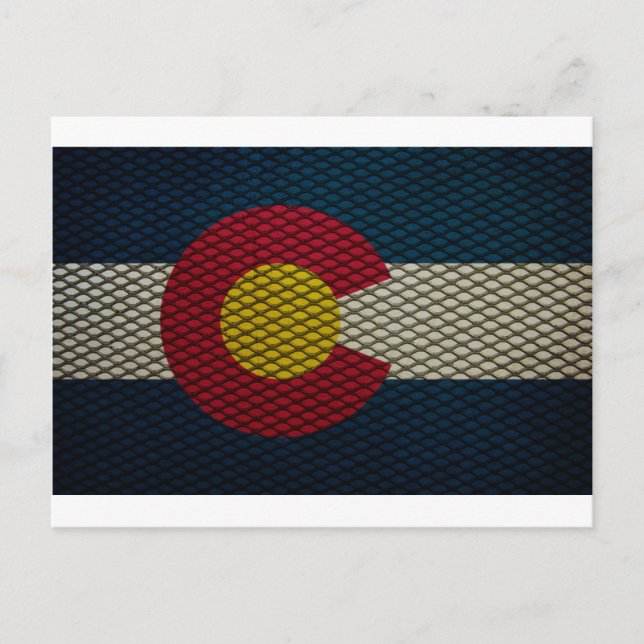 Colorado Flagga Expanderad Metall Fantastisk Vykort (Framsida)