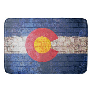 Colorado flagga grunge brick wall bad mat badrumsmatta