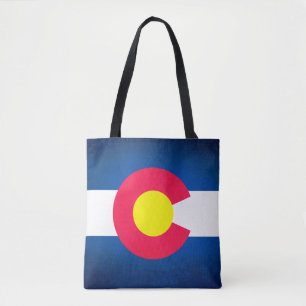 Colorado flagga grunge tonar ut allt över utskrift tygkasse