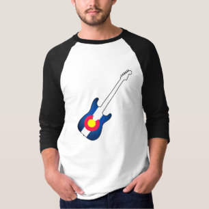 Colorado flagga guitar manar reglan shirt tee