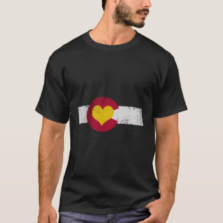Colorado Flagga Heart Kärlek Family T Shirt