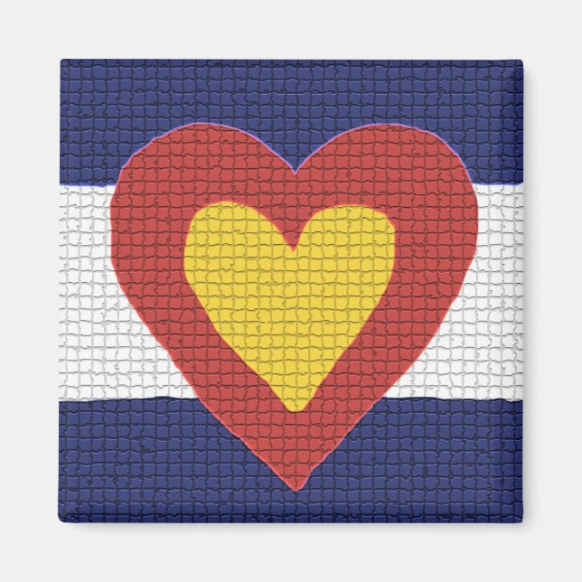 Colorado Flagga Heart Magnet (Framsidan)