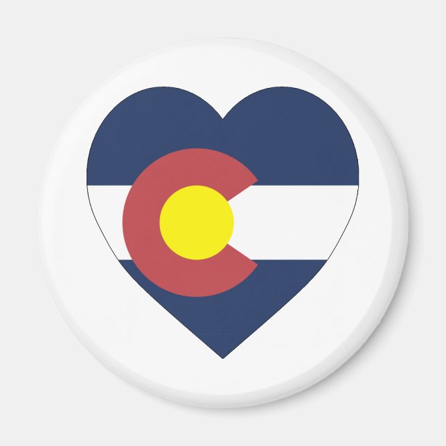 Colorado Flagga Heart Magnet (Framsidan)
