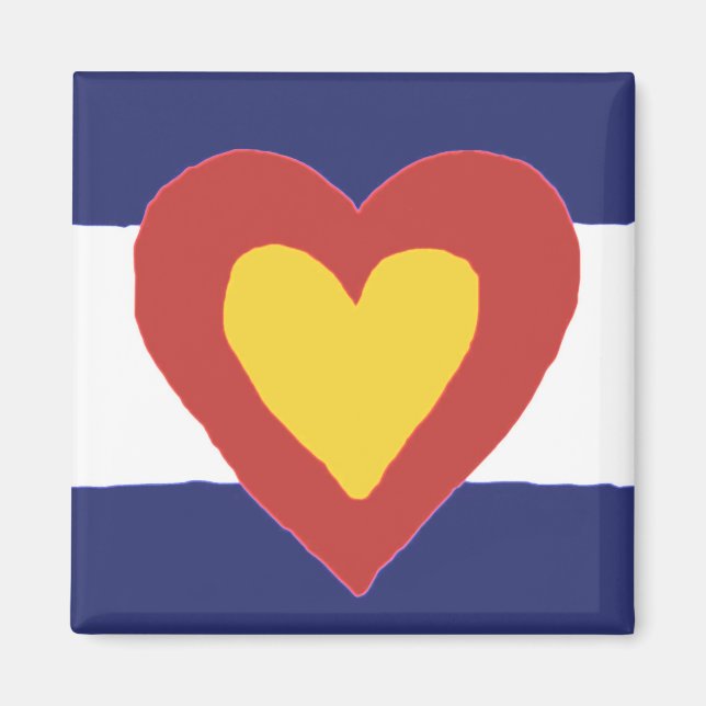 Colorado Flagga Heart Magnet (Framsidan)