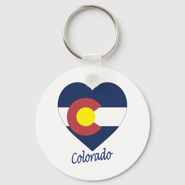 Colorado Flagga Heart Nyckelring (Framsida)