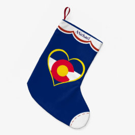 Colorado Flagga Heart Personlig Blue Liten Julstrumpa