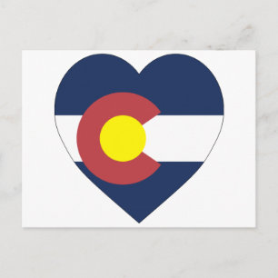Colorado Flagga Heart Vykort