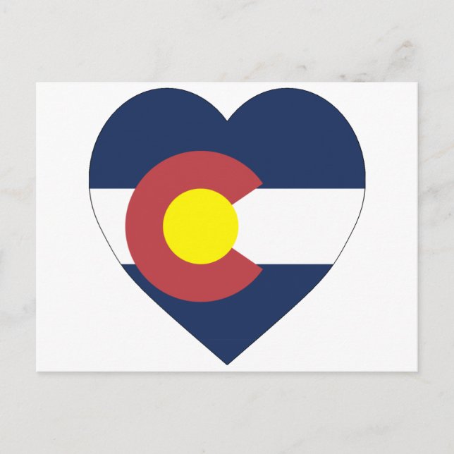 Colorado Flagga Heart Vykort (Framsida)