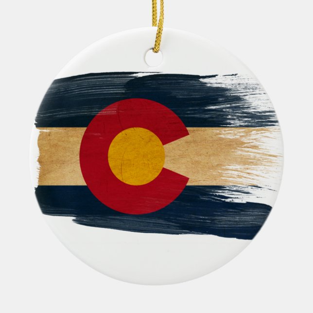 Colorado flagga julgransprydnad keramik (Framsidan)