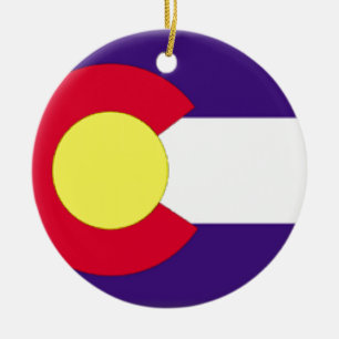 Colorado flagga julgransprydnad keramik