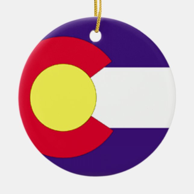 Colorado flagga julgransprydnad keramik (Framsidan)