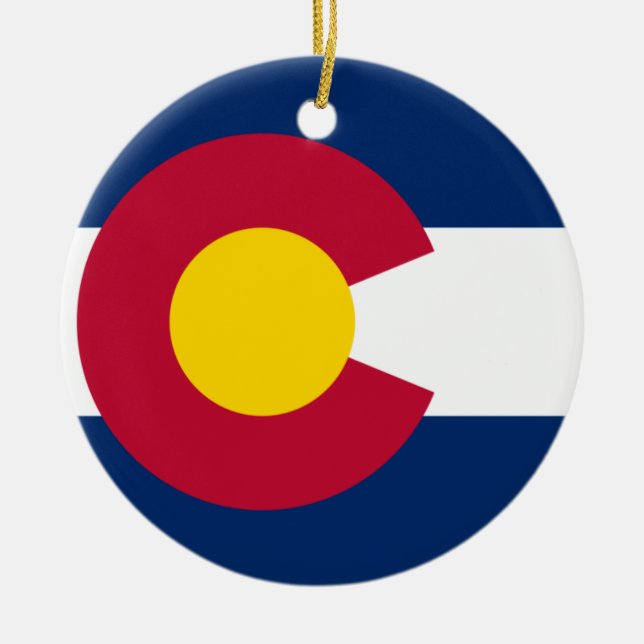 Colorado Flagga Julgransprydnad Keramik (Framsidan)