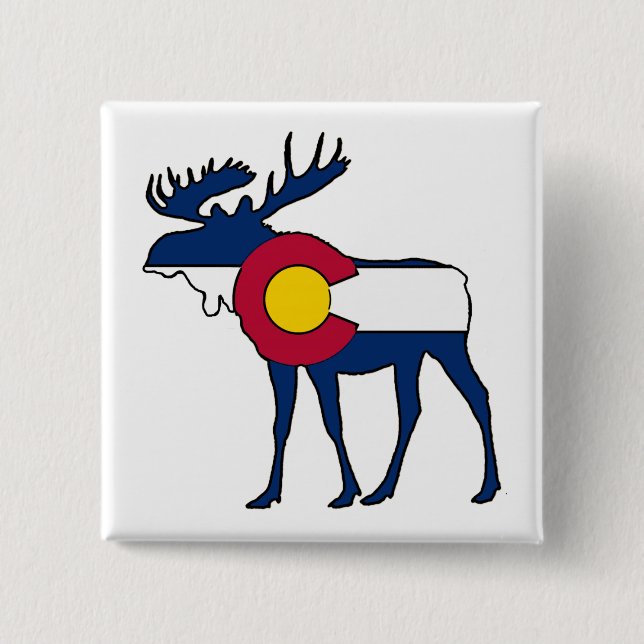 Colorado-flagga kvadratisk knapp (Framsida)