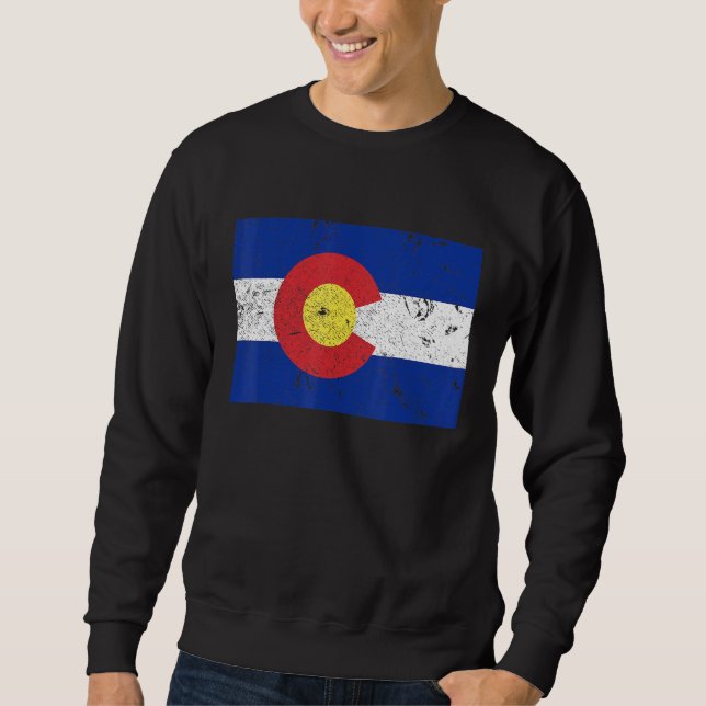 Colorado Flagga Lång Ärmad Tröja (Framsida)