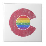 Colorado Flagga LGBT Gay Lesbisk Pride Rainbow Kakelplatta<br><div class="desc">Colorado Flagga LGBT Gay Lesbisk Pride Rainbow</div>