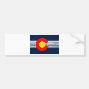 Colorado flagga med berg bildekal