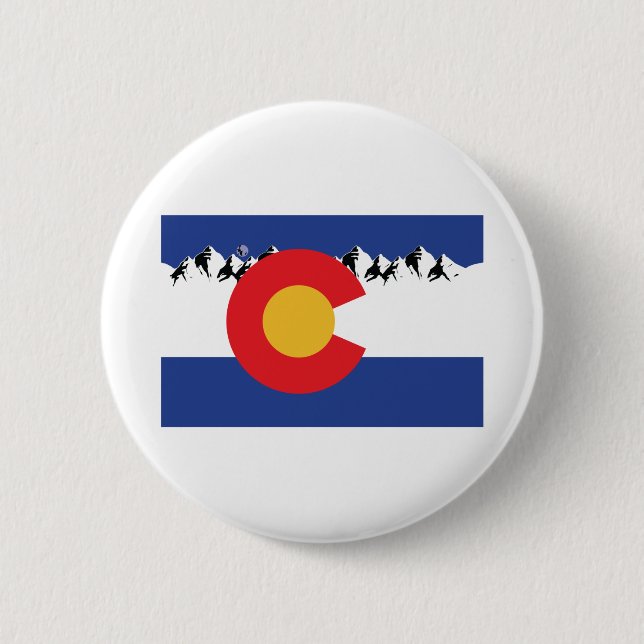 Colorado Flagga med bergen Knapp (Framsida)