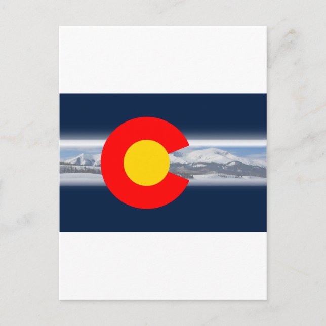 Colorado Flagga med bergen Vykort (Framsida)