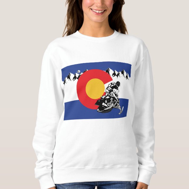 Colorado Flagga med Coola Snowmobil T Shirt (Framsida)