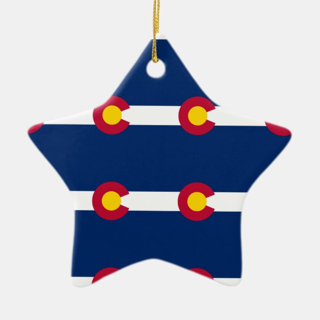 Colorado Flagga Mönster Julgransprydnad Keramik (Framsidan)